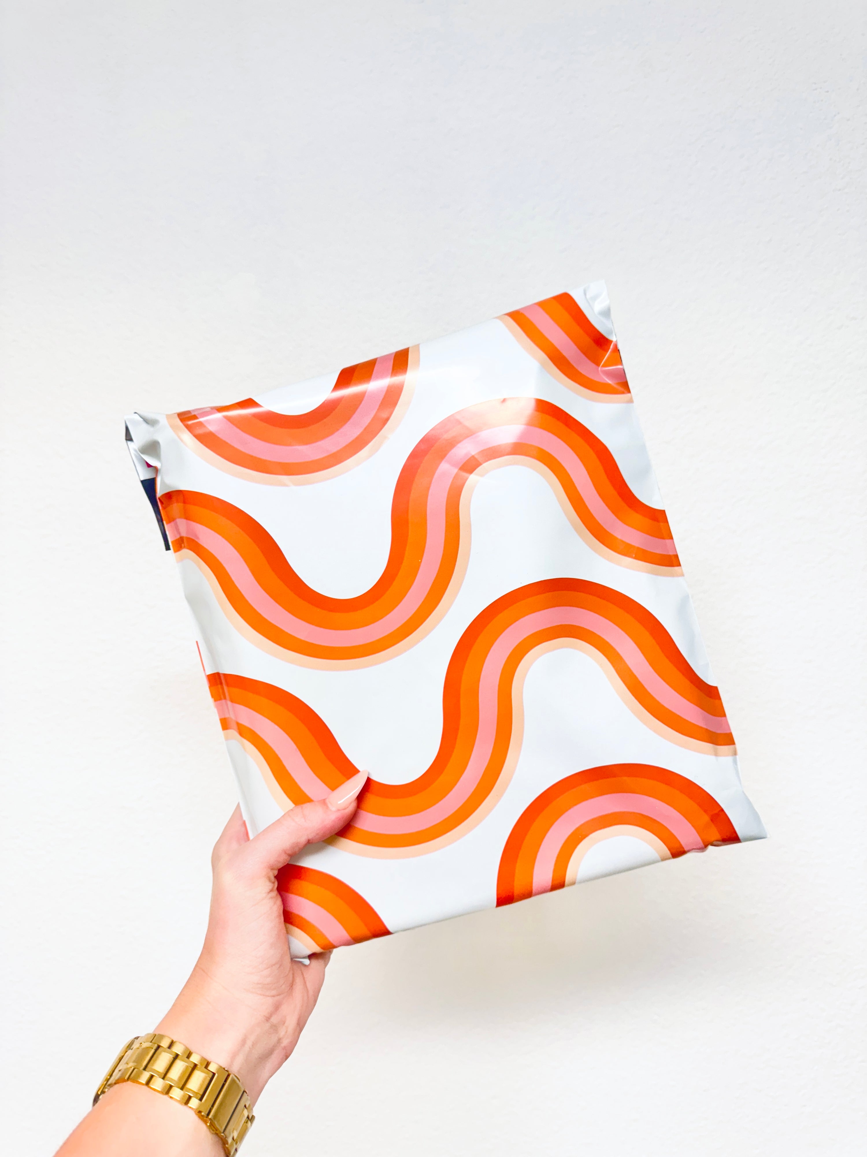 10x13" Retro Rainbow Poly Mailers