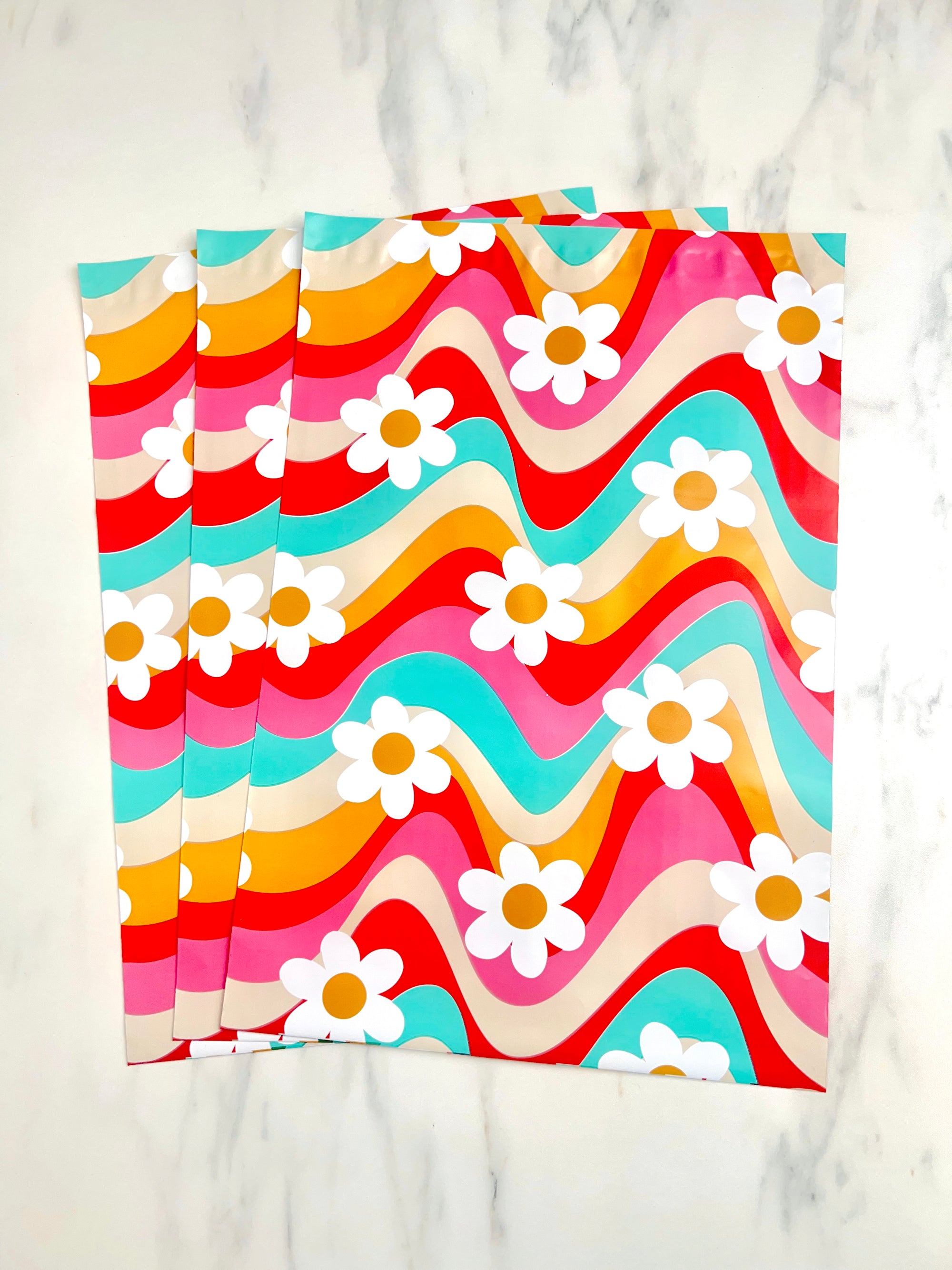 10x13" Rainbow Floral Poly Mailers