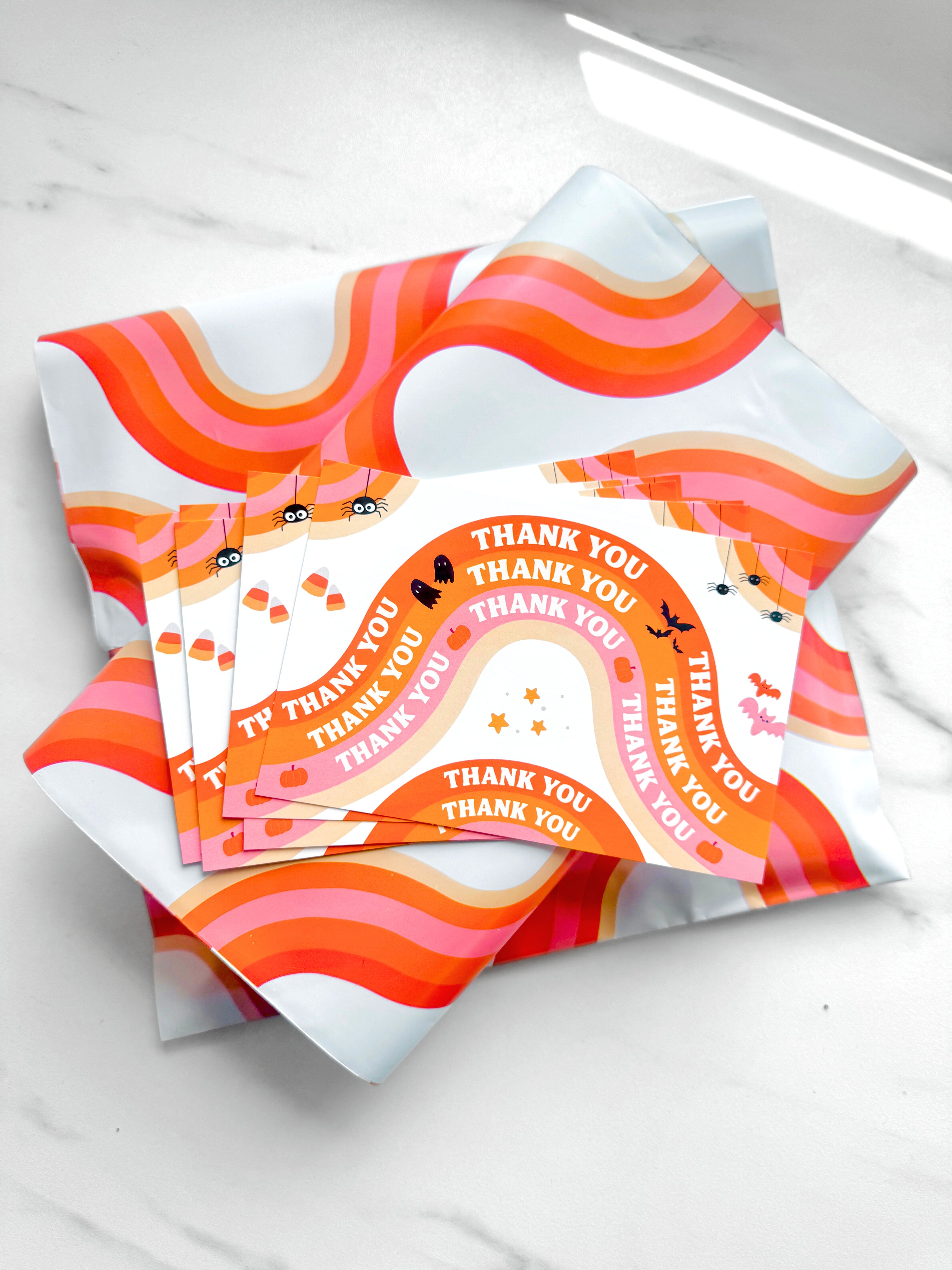 Colorful Halloween Thank You Insert Card