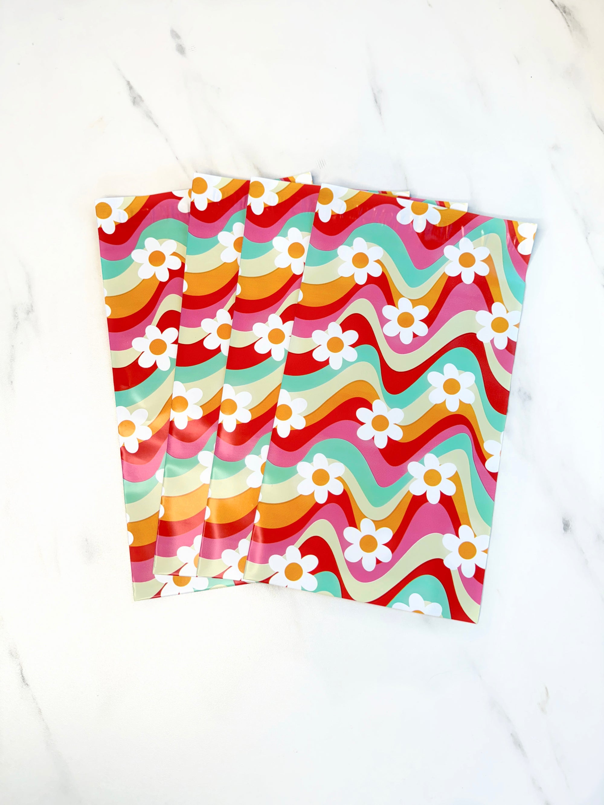 6x9" Rainbow Floral Poly Mailers