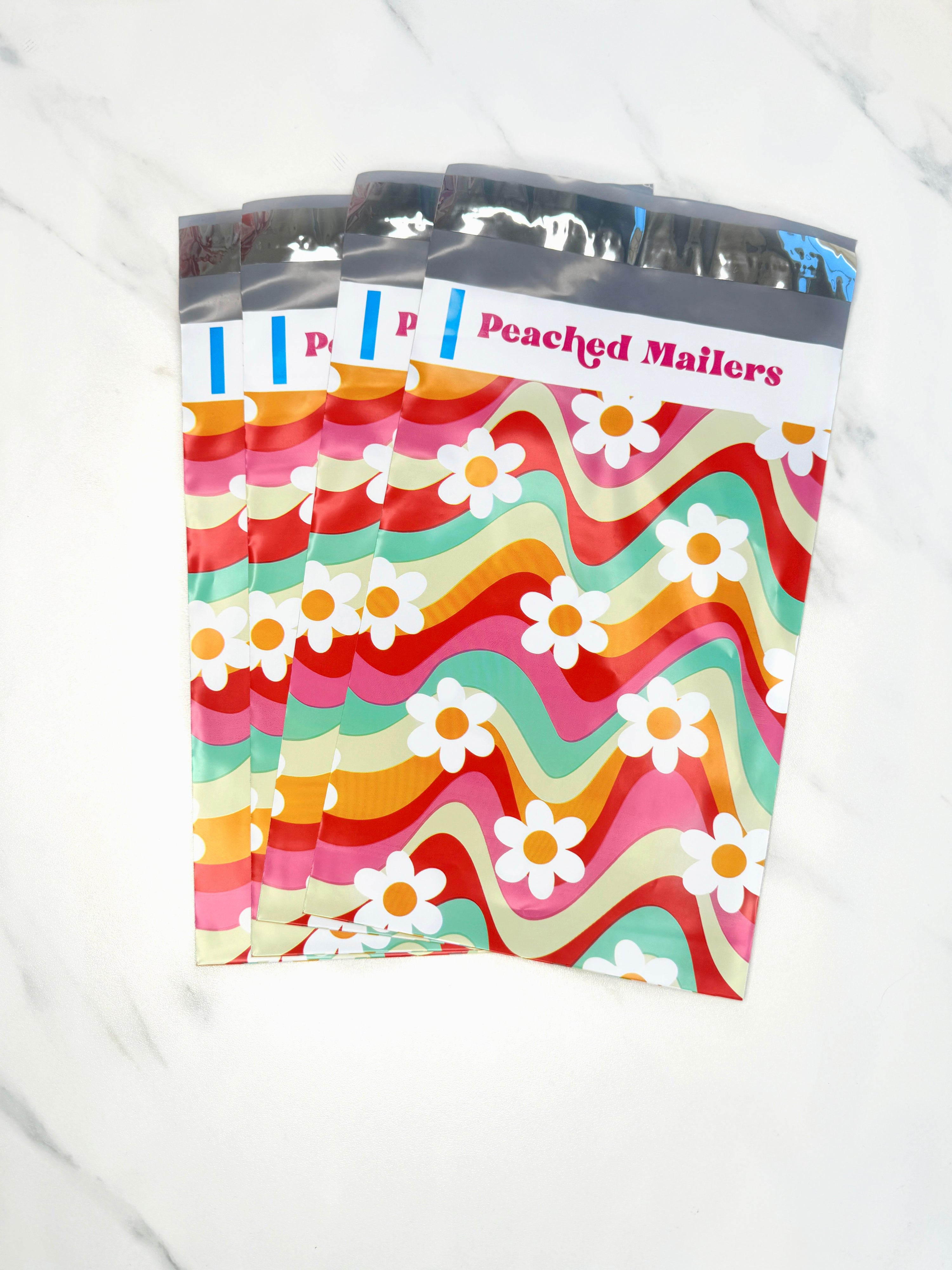 6x9" Rainbow Floral Poly Mailers