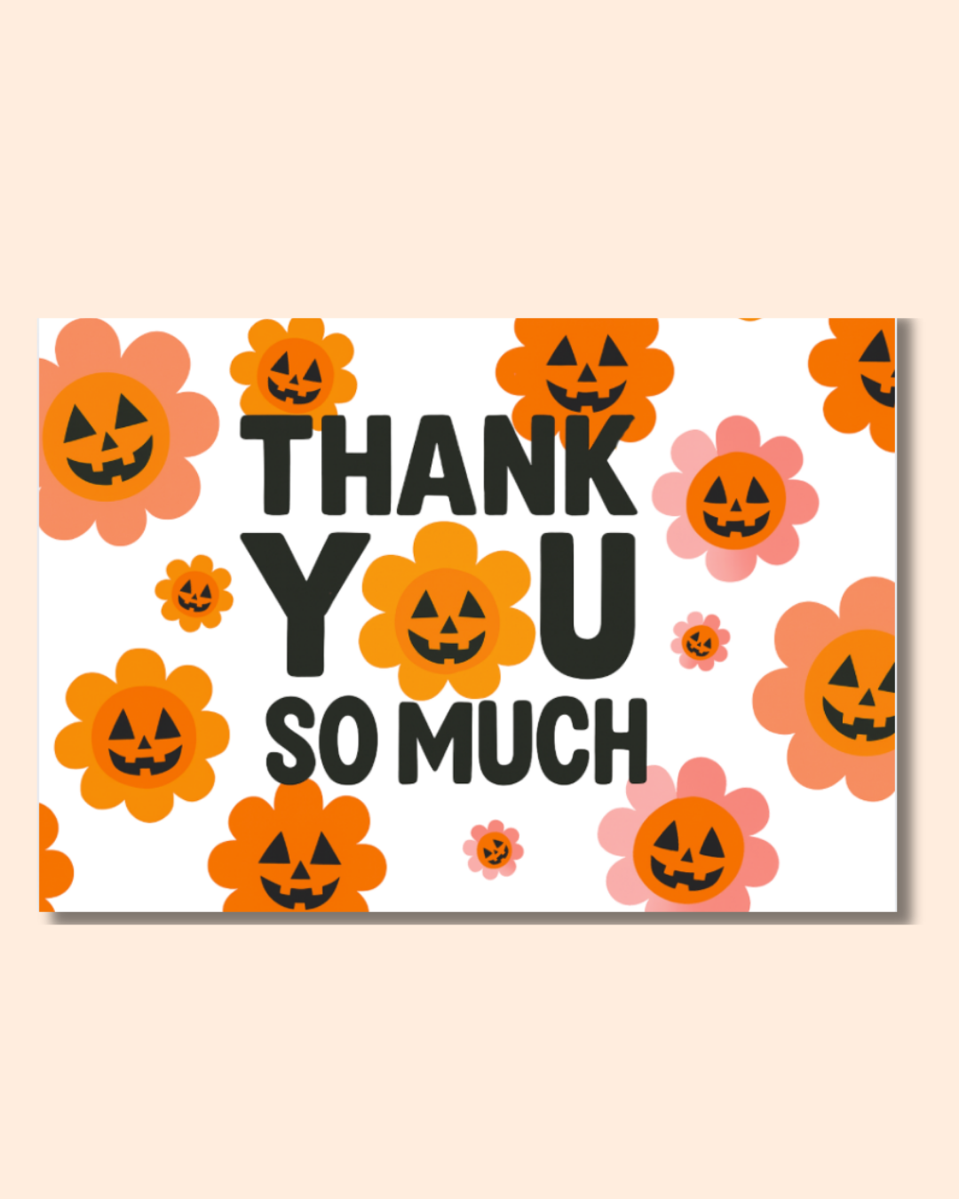 Floral Pumpkin Thank You Card