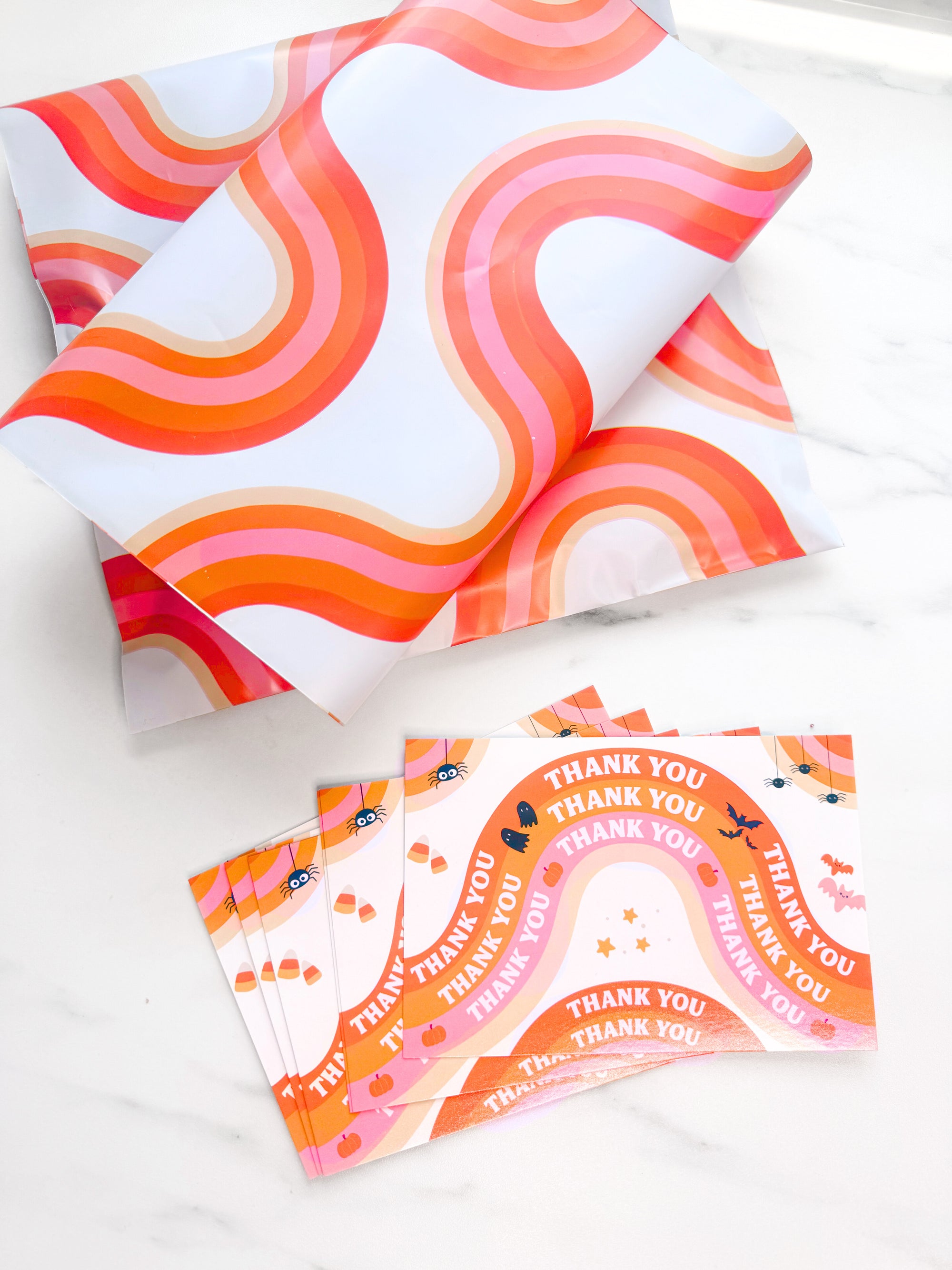 Colorful Halloween Thank You Insert Card
