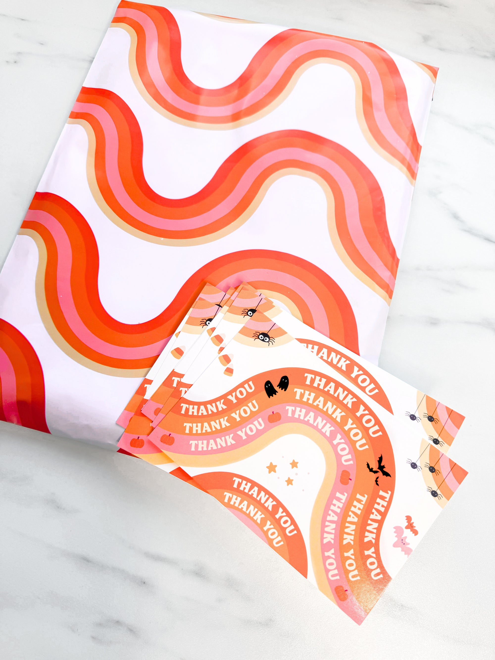 Colorful Halloween Thank You Insert Card
