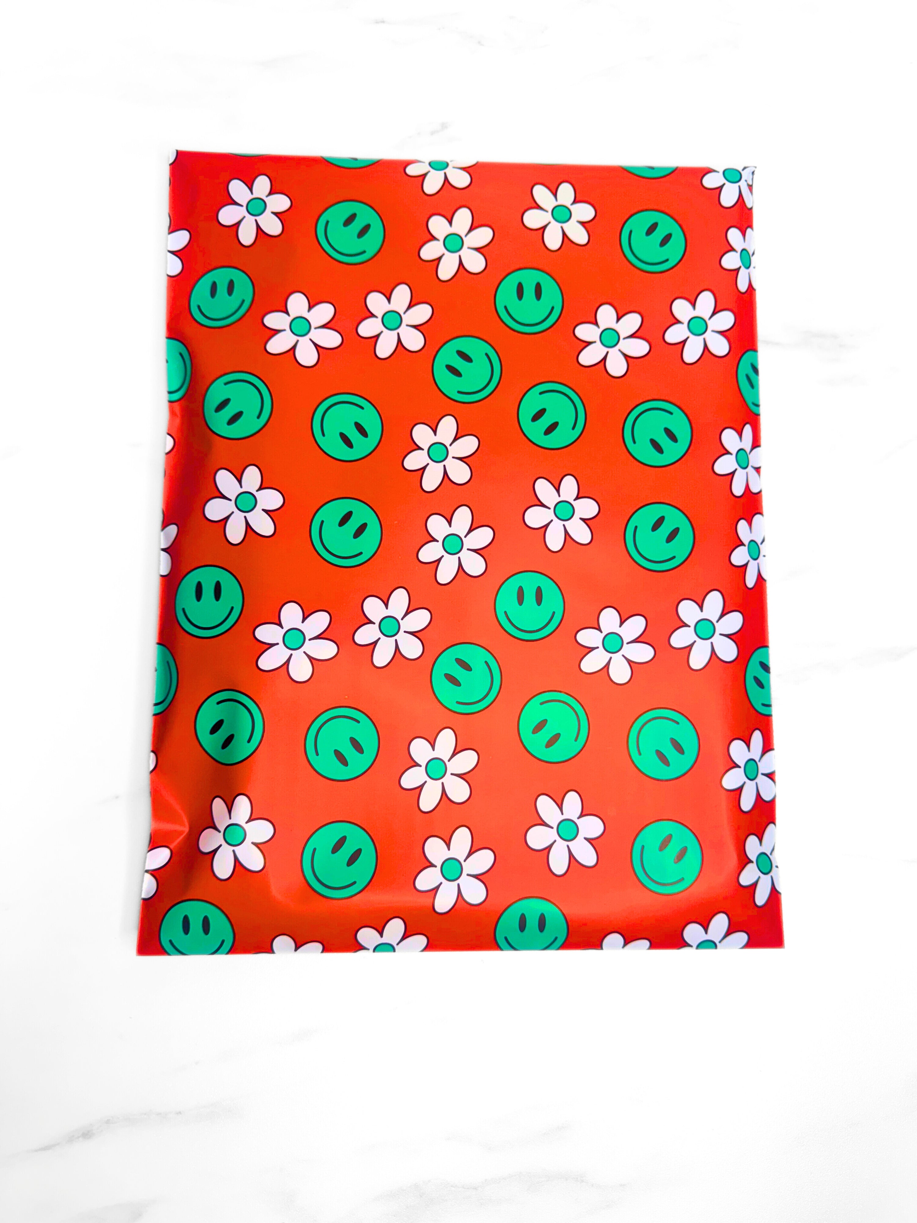 10x13" Red Smiley Face Poly Mailer