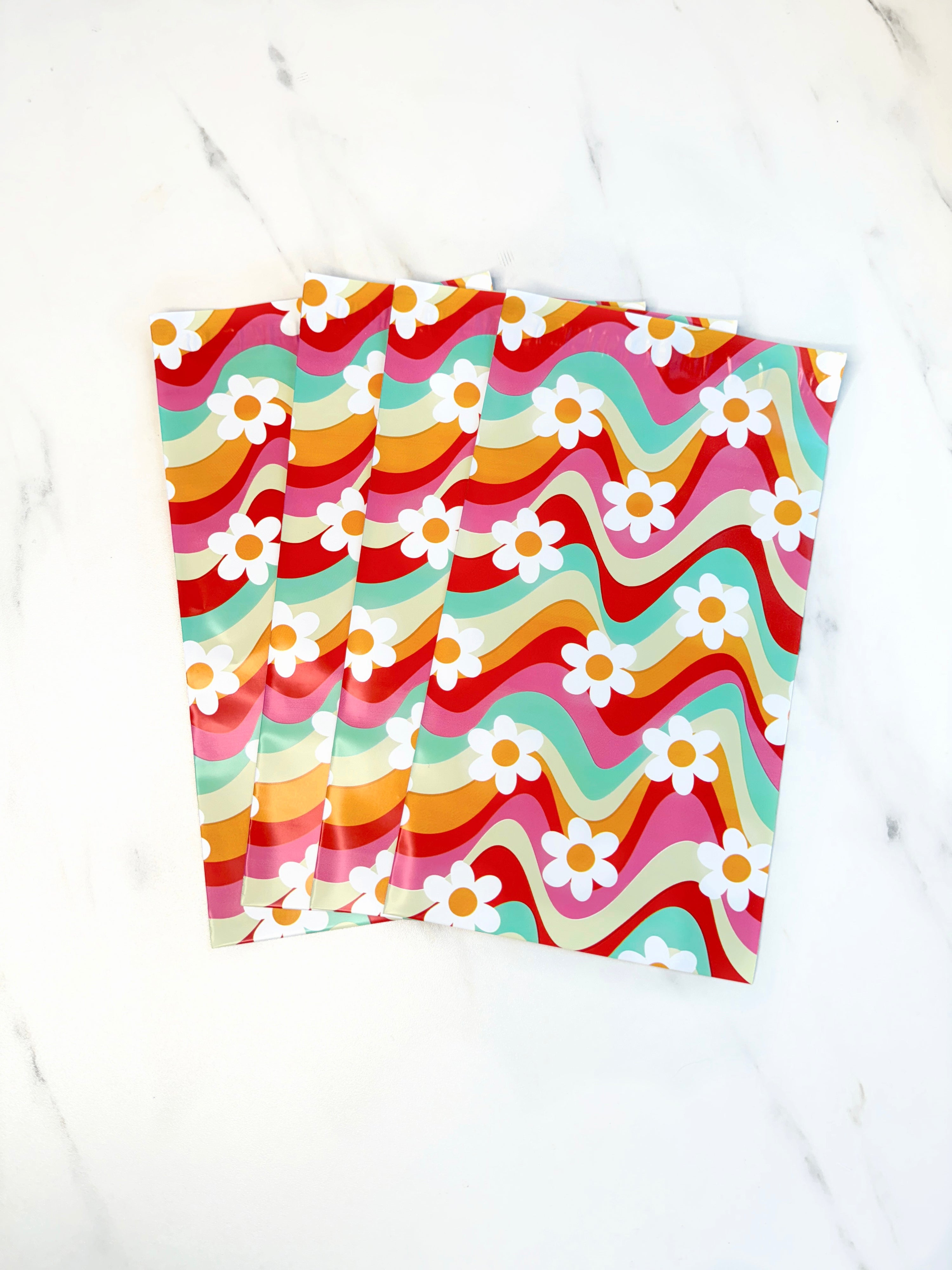 6x9" rainbow floral mailers